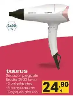 Eroski Taurus - secador plegable studio 2500 ionic oferta