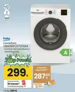 Eroski Beko - lavadora vbm3wfu37213wa oferta