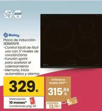 Eroski Balay - placa de inducción 3eb865fr oferta