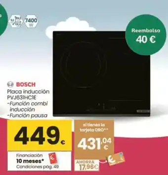 Eroski Bosch - placa inducción pvj631hc1e oferta