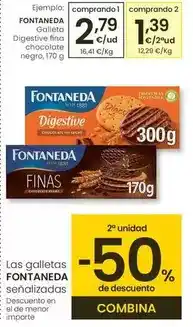 Eroski Fontaneda - galleta digestive fina chocolate negro oferta