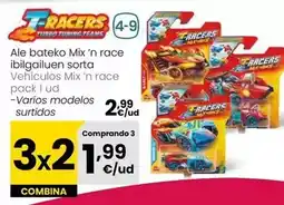 Eroski T-racers - vehiculos mix'n race pack 1 ud oferta
