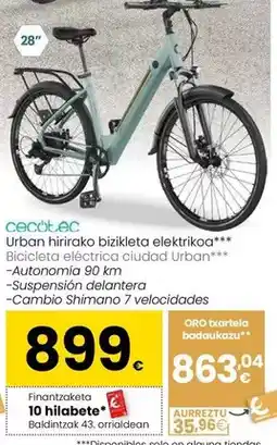 Eroski Cecotec - bicicleta electrica ciudad urban oferta