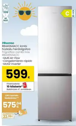 Eroski Hisense - frigorífico combi inox rb440n4acc oferta