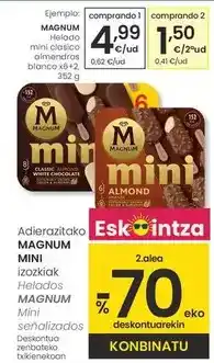 Eroski Magnum - helado mini clasico almendras blanco oferta