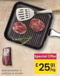 Eroski Beef tenderloin in portions or chunks oferta