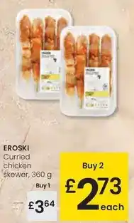Eroski Eroski - curried chicken skewer oferta