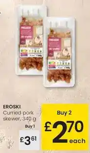 Eroski Eroski - curried pork skewer oferta
