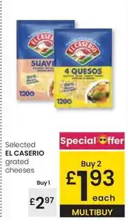 Eroski El caserío - selected grated cheeses oferta