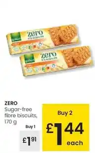 Eroski Zero - sugar-free fibre biscuits oferta