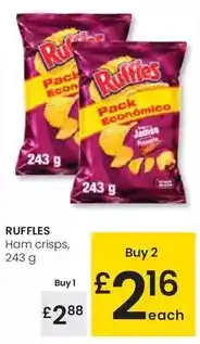Eroski Ruffles - ham crisps oferta