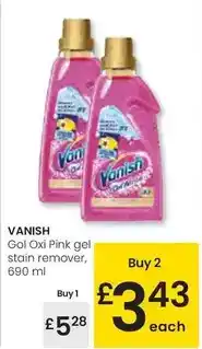 Eroski Vanish - gol oxi pink gel stain remover oferta