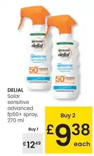 Eroski Delial - solar sensitive advanced fp50+ spray oferta