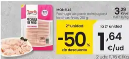 Eroski Monells - pechuga de pavo extrajugosa lonchas finas oferta