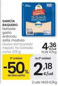 Eroski García baquero - queso semicurado mezcla ya cortado cuña oferta