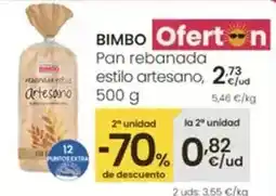 Eroski Bimbo - pan rebanada estilo artesano oferta