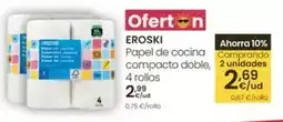 Eroski Eroski - papel de cocina compacto doble oferta