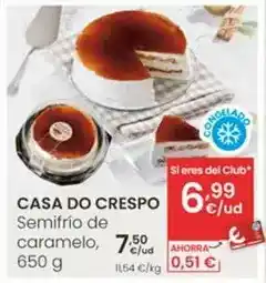 Eroski Casa do crespo - semifrio de caramelo oferta