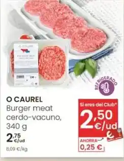 Eroski O'caurel - burger meat cerdo-vacuno oferta