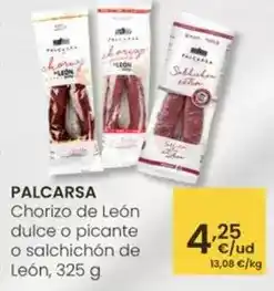 Eroski Palcarsa - chorizo de león dulce o picante o salchichon de león oferta