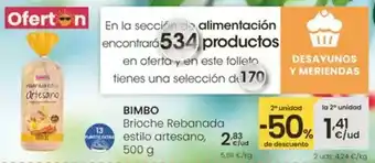 Eroski Bimbo - brioche rebanada estilo artesano oferta