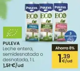 Eroski Puleva - leche entera, semidesnatada o desnatada oferta