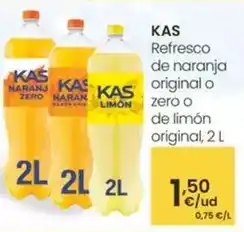 Eroski Kas - refresco de naranja original o zero o de limon original oferta