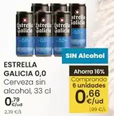 Eroski Estrella galicia - 0,0 cerveza sin alcohol oferta