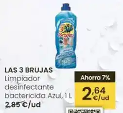 Eroski Las 3 brujas - limpiador desinfectante bactericida azul oferta