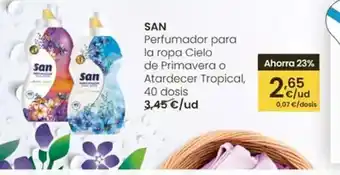 Eroski San - perfumador para la ropa cielo de primavera o atardecer tropical oferta