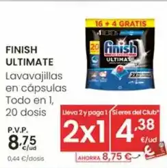 Eroski Finish - ultimate lavavajillas en cápsulas todo en 1 oferta