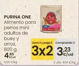 Eroski Purina - one alimento para perros mini adultos de buey y arroz oferta