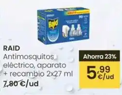 Eroski Raid - antimosquitos eléctrico, aparato + recambio oferta