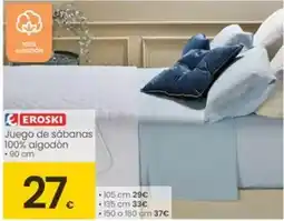 Eroski Eroski - juego de sábanas 100% algodón oferta