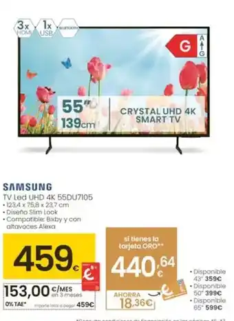Eroski Samsung - tv led uhd 4k 55du7105 oferta