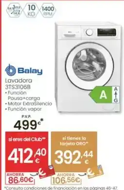 Eroski Balay - lavadora 3ts3106b oferta