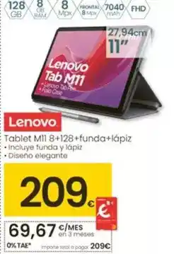 Eroski Lenovo - tablet m11 8+128+funda+làpiz oferta
