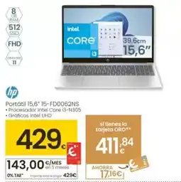 Eroski Hp - portátil 15,6 15-fd0062ns oferta