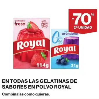 Supercor ROYAL En todas las gelatinas de sabores en polvo oferta