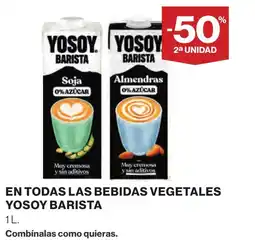 Supercor YOSOY En todas las bebidas vegetales barista oferta
