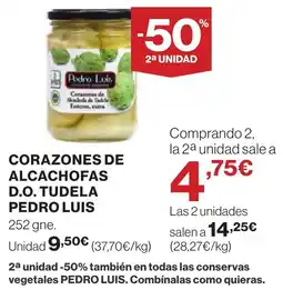 Supercor Corazones de alcachofas d.o. tudela pedro luis oferta