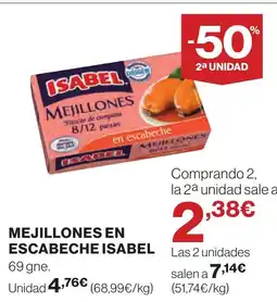 Supercor ISABEL Mejillones en escabeche oferta