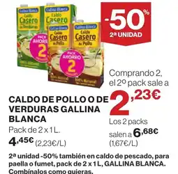 Supercor GALLINA BLANCA Caldo de pollo o de verduras oferta