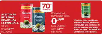 Supercor LA ESPAÑOLA Aceitunas verdes anchoa oferta