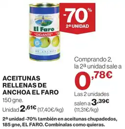 Supercor EL FARO Aceitunas rellenas de anchoa oferta