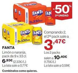 Supercor FANTA Limón o naranja oferta