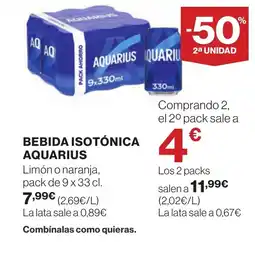 Supercor AQUARIUS Bebida isotónica oferta