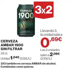 Supercor AMBAR Cerveza 1900 sin filtrar oferta