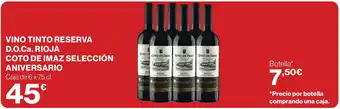 Supercor Vino tinto reserva d.o.ca. rioja coto de imaz selección aniversario oferta