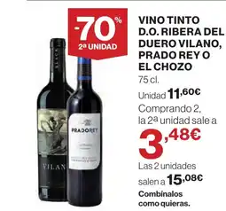 Supercor Vino tinto d.o. ribera del duero vilano, prado rey o el chozo oferta